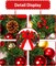 24 Inch Prelit Christmas Wreaths with 60 Lights for Front Door, Vlorart Large Lighted Christmas Wreath with Red Bow, Berries, Colored Balls, Battery Operated with Timer for Home Outdoor Decoration